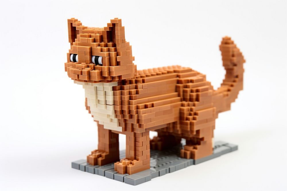 Cat bricks toy representation creativity carnivora.
