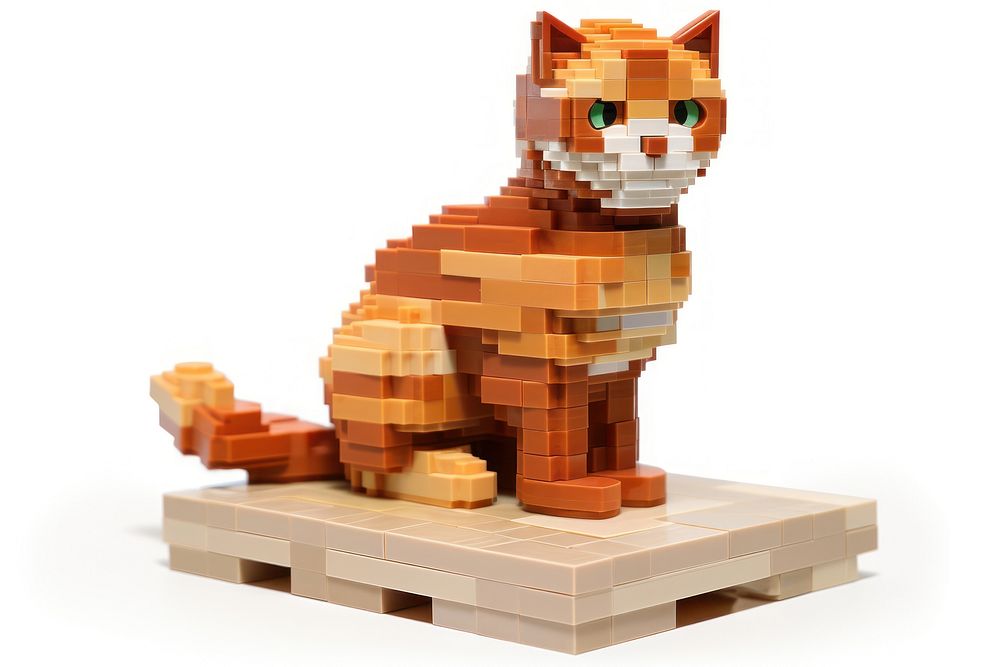 Cat bricks toy mammal animal pet.