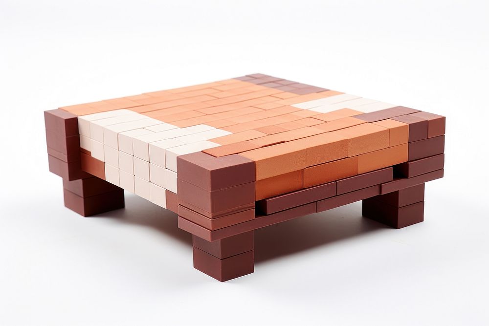 Coffee table bricks toy furniture wood art.