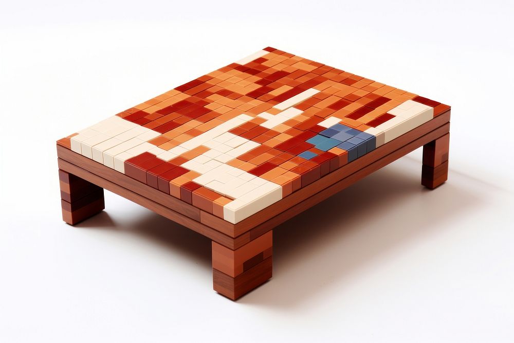 Coffee table bricks toy furniture wood art.