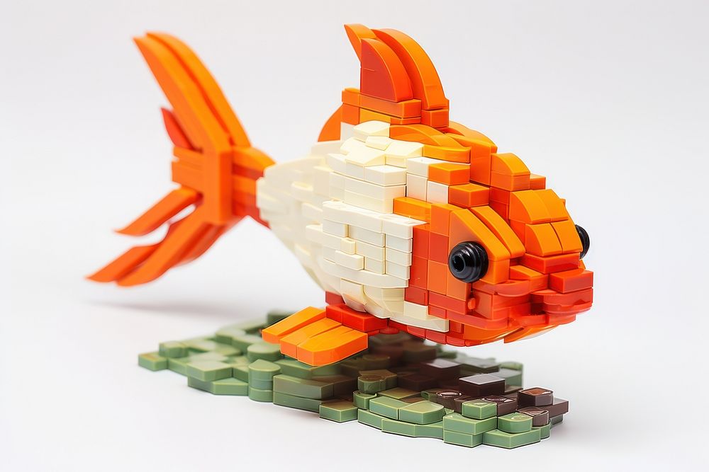 Koi fish bricks toy art representation goldfish.