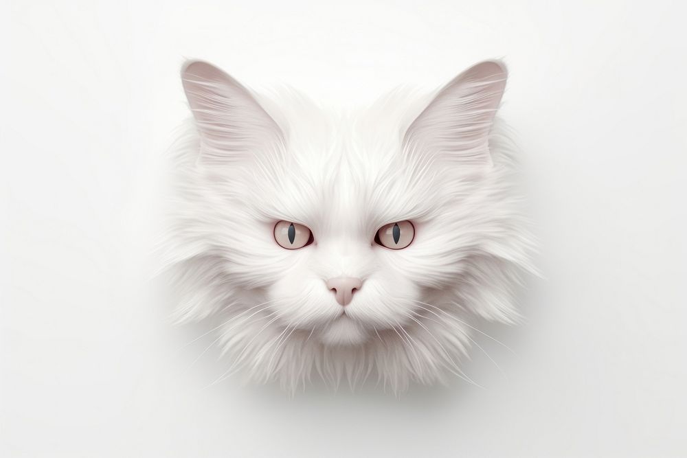 Cat head shape animal mammal white.