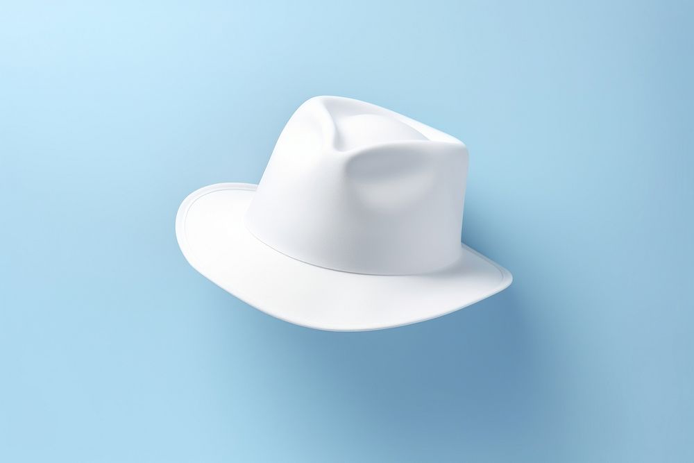 White hat headwear headgear clothing.