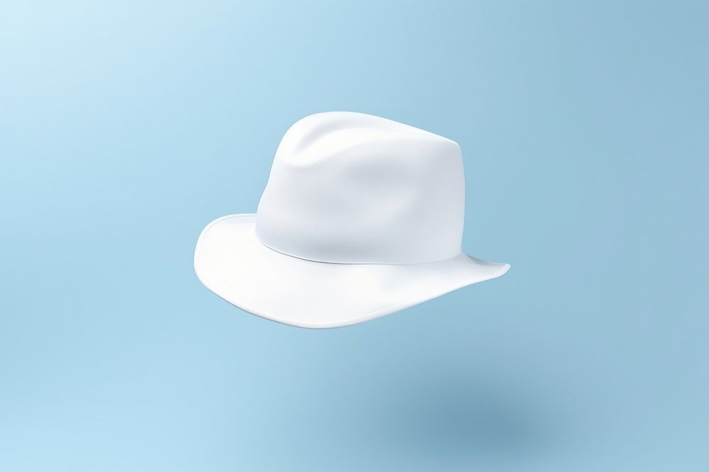 White hat headwear headgear clothing.