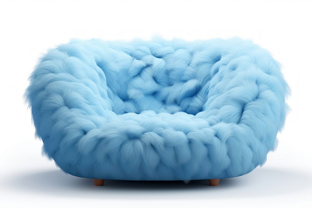 Blue sofa furniture white background relaxation.