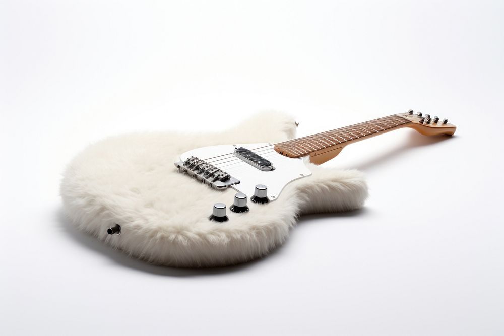 Guitar white white background string.