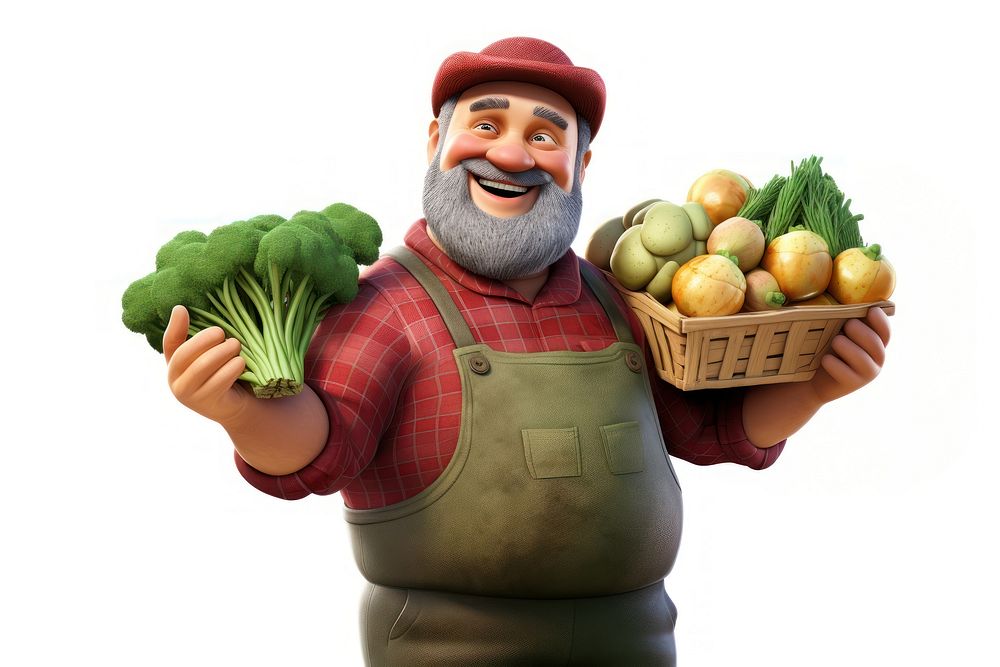 Farmer holding vegetables broccoli adult plant.