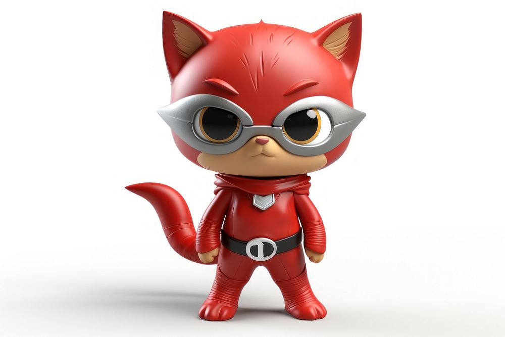 Super hero cat figurine toy representation.
