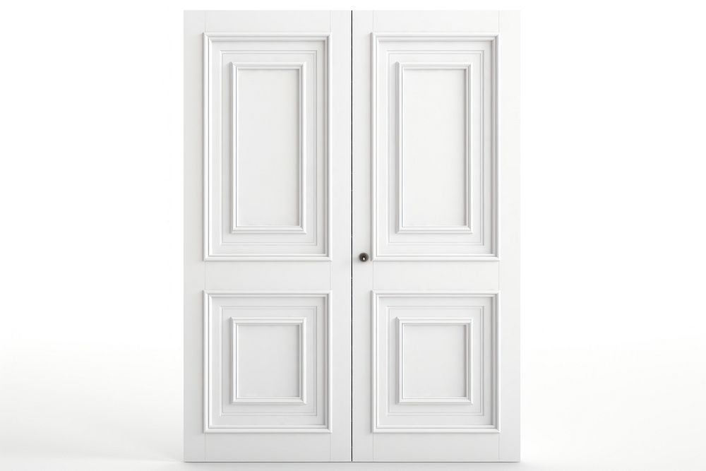 White wooden door architecture white background protection.