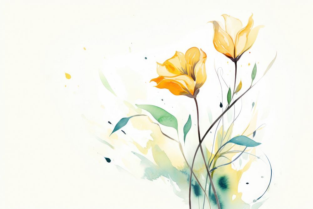 Watercolor illustration abstract flower painting plant creativity.