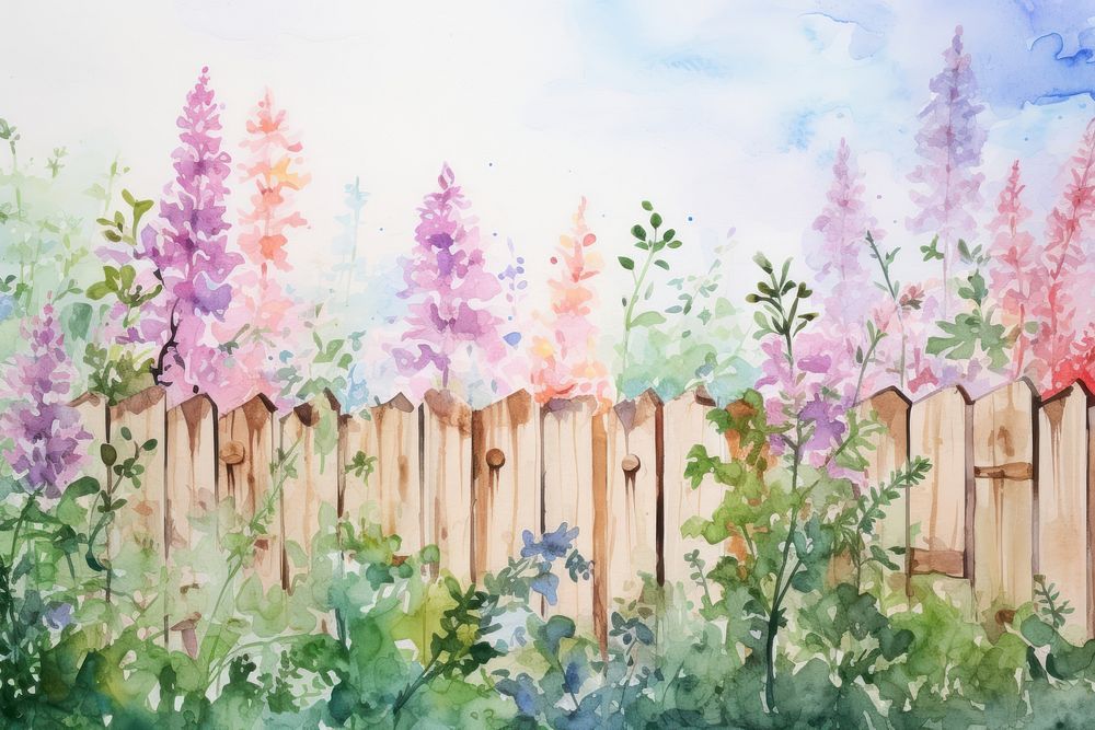Garden painting outdoors blossom.