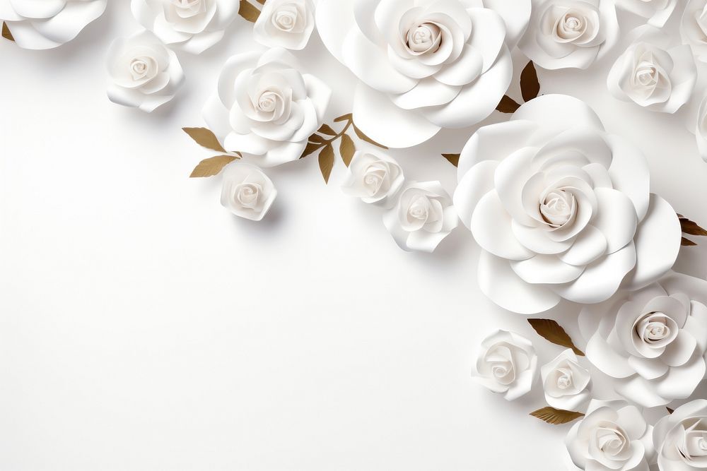 White rose floral border flower backgrounds pattern.