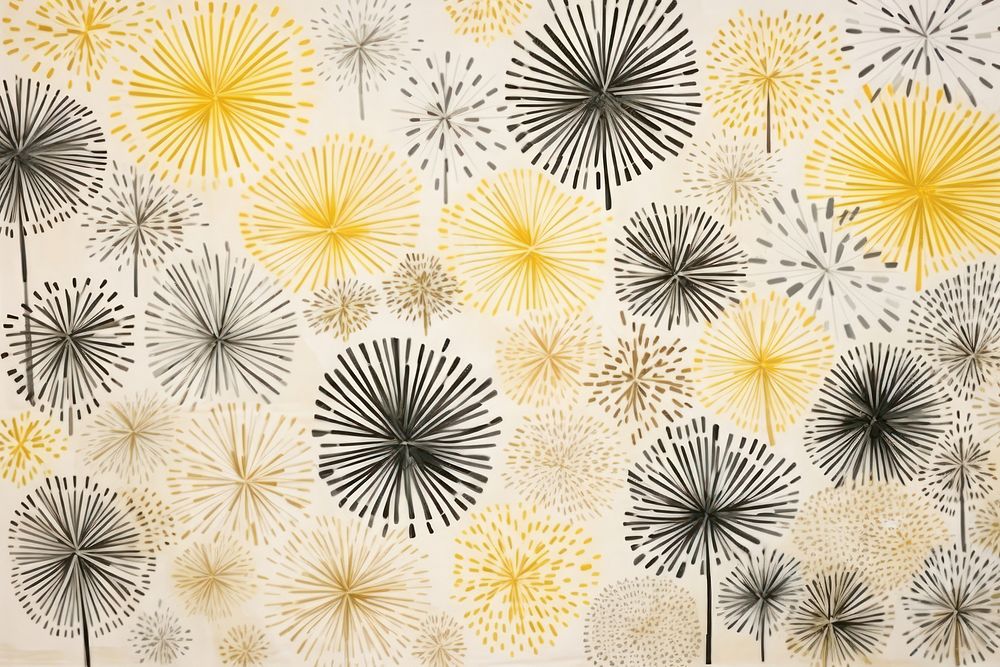 Yellow and silver fireworks backgrounds pattern plant.