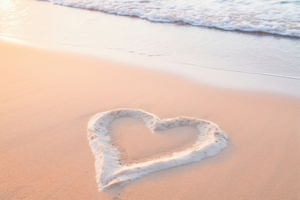 Heart sand sea tranquility.