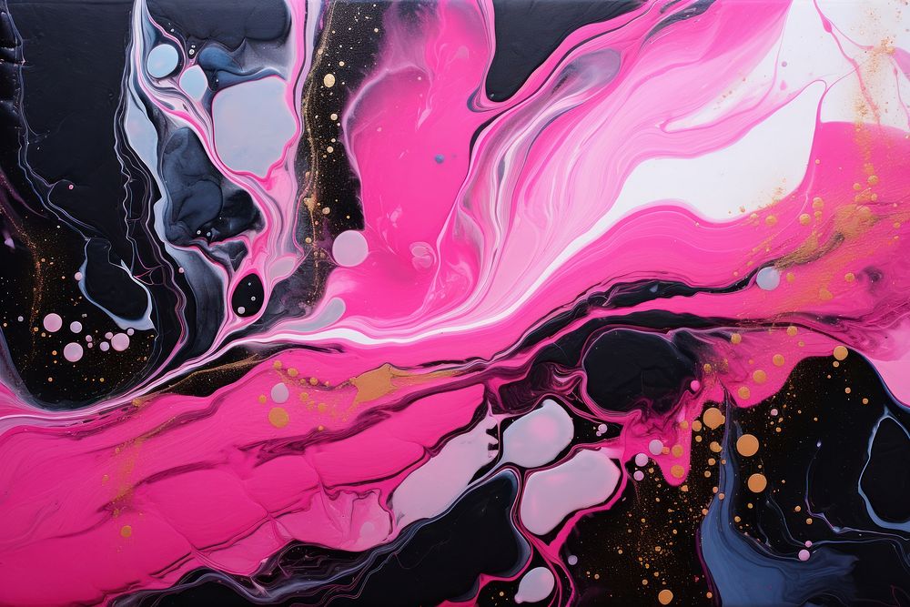 Black and pink art abstract painting.