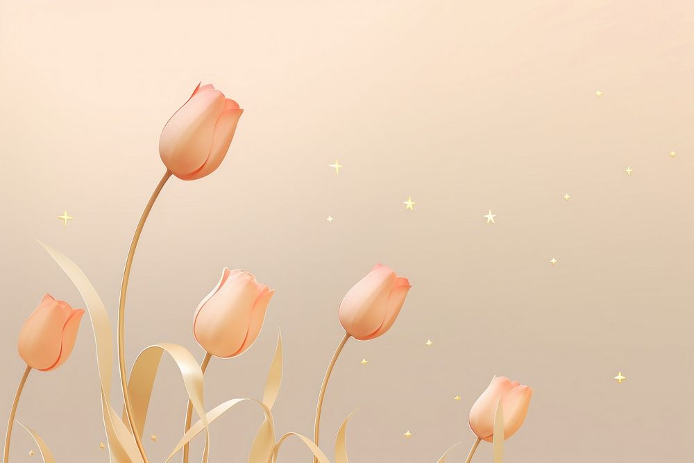 Aesthetic tulip background with crescent moon background flower petal plant.