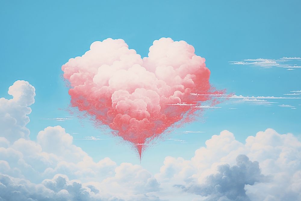 Hearts of cloud creativity outdoors balloon.