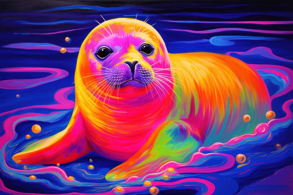 Seal painting animal mammal.