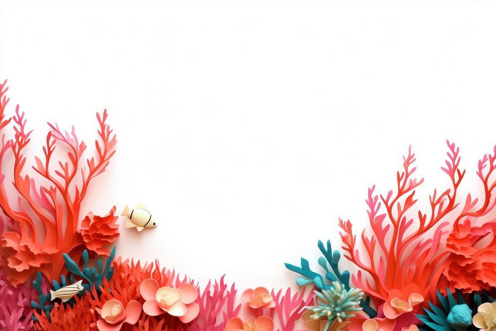 Coral reef floral border backgrounds outdoors pattern.