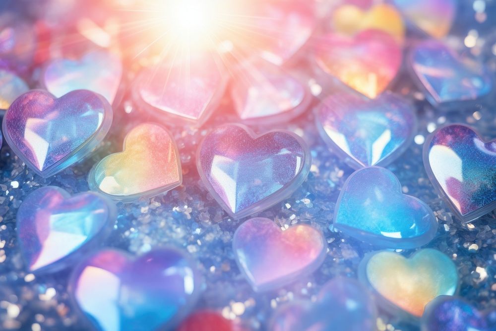 Holographic heart background glitter backgrounds crystal.