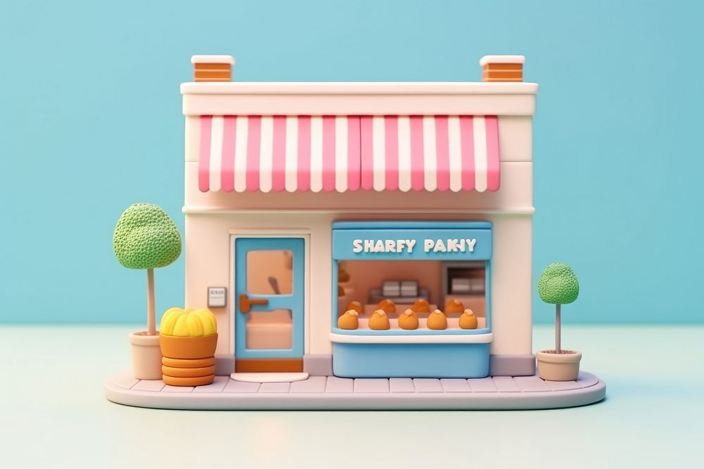 Bakery shop text food toy.