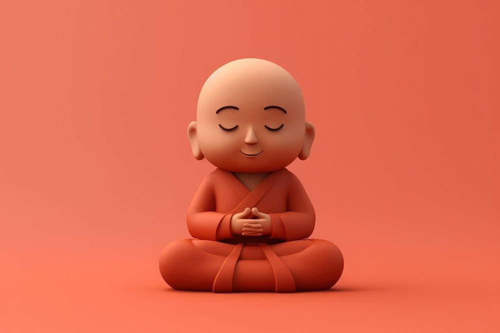 Buddhism cute clay representation.