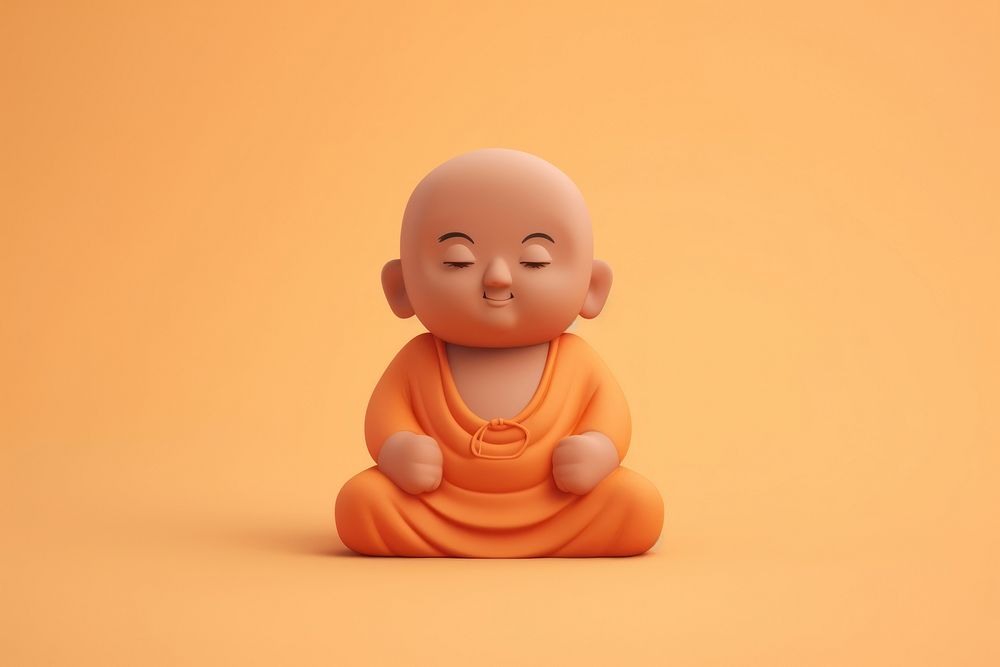 Buddhism cute clay baby.