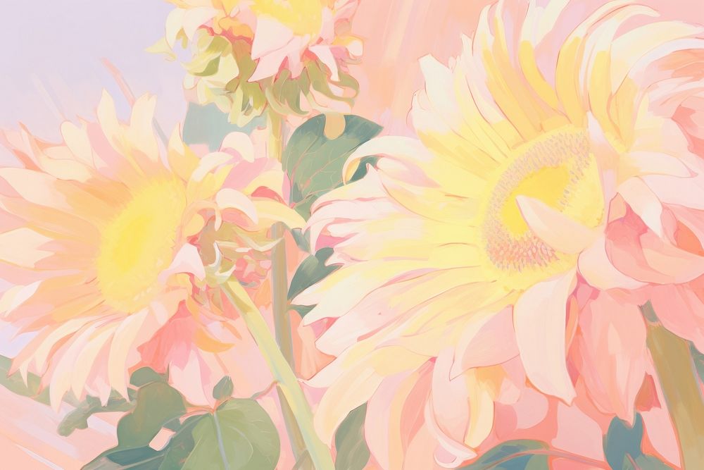 Sunflowers backgrounds painting pattern.