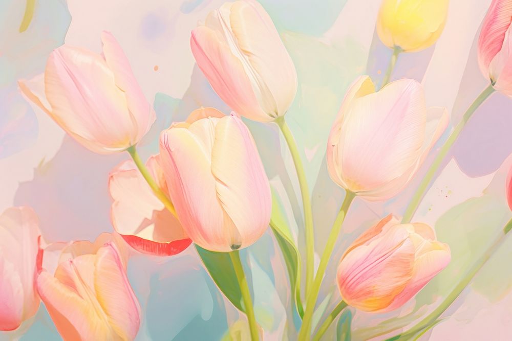 Tulips backgrounds painting flower.