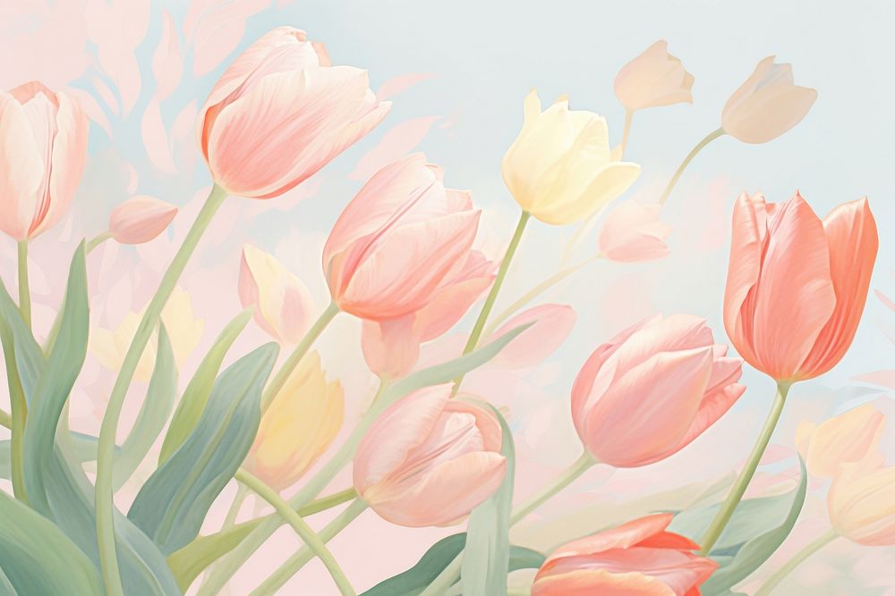 Tulips backgrounds painting flower.