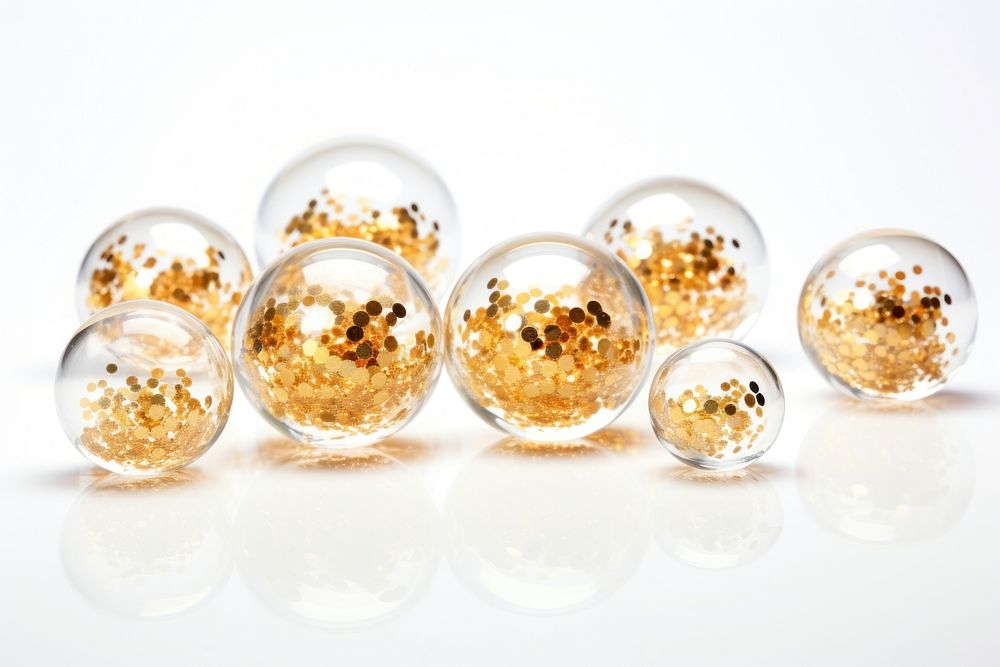 Glass transparent ornaments jewelry glitter sphere.