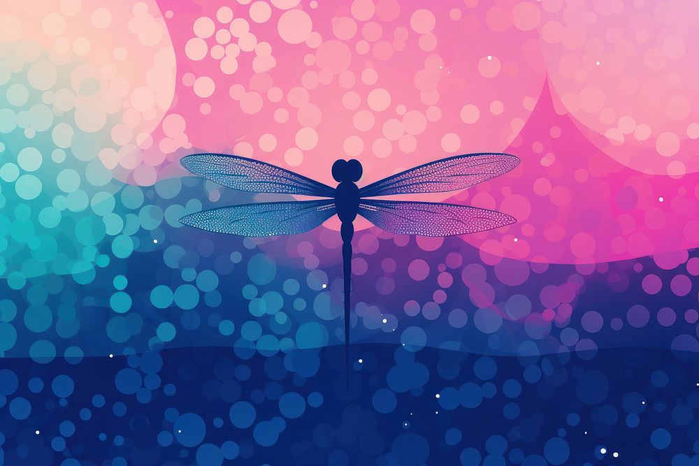 Abstract memphis dragonfly illustration backgrounds outdoors purple.