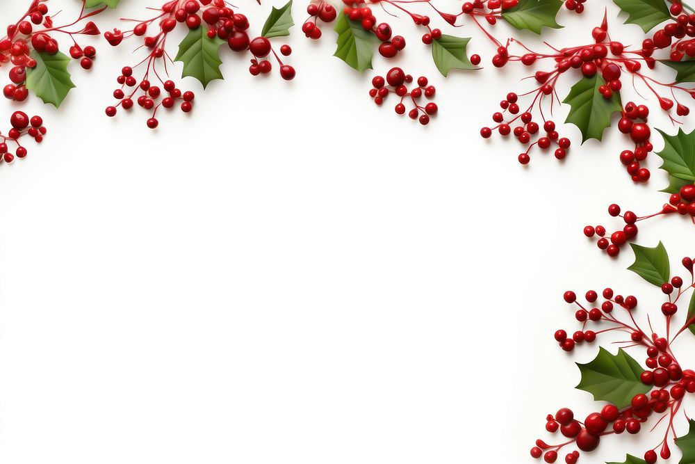 Holly floral border backgrounds cherry plant.