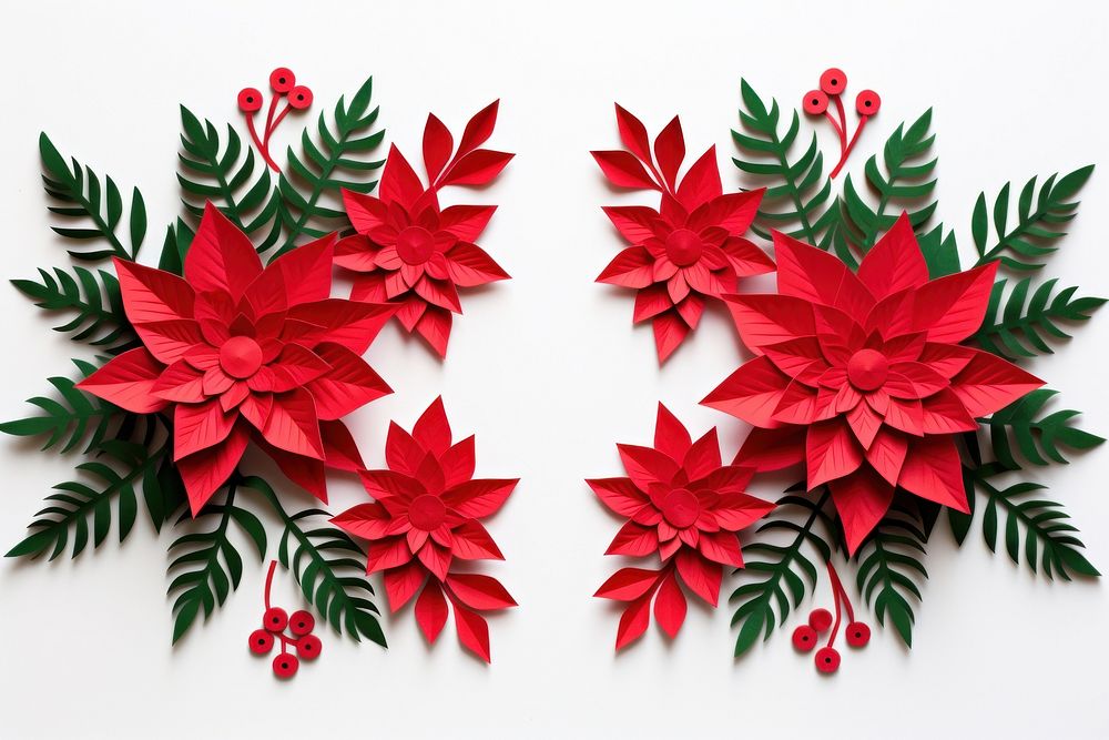 Holly floral border flower paper origami.