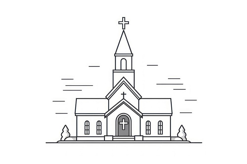 Architecture building steeple drawing.
