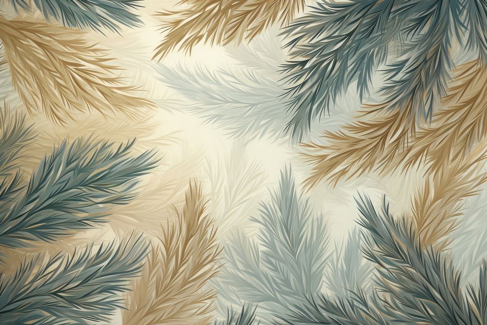 Fir tree branches pattern wallpaper texture.