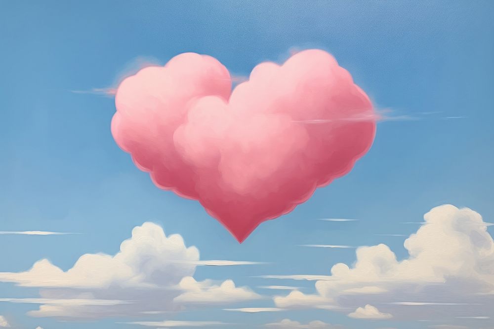 Minimal space a heart shaped cloud blue sky tranquility.