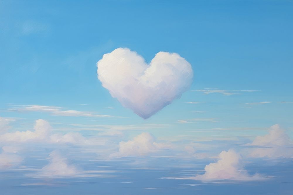 Minimal space a heart shaped cloud outdoors nature flying.
