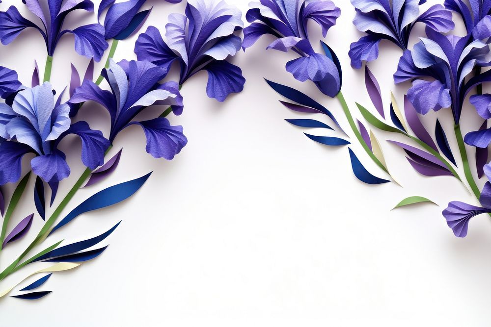 Iris floral border flower backgrounds pattern.