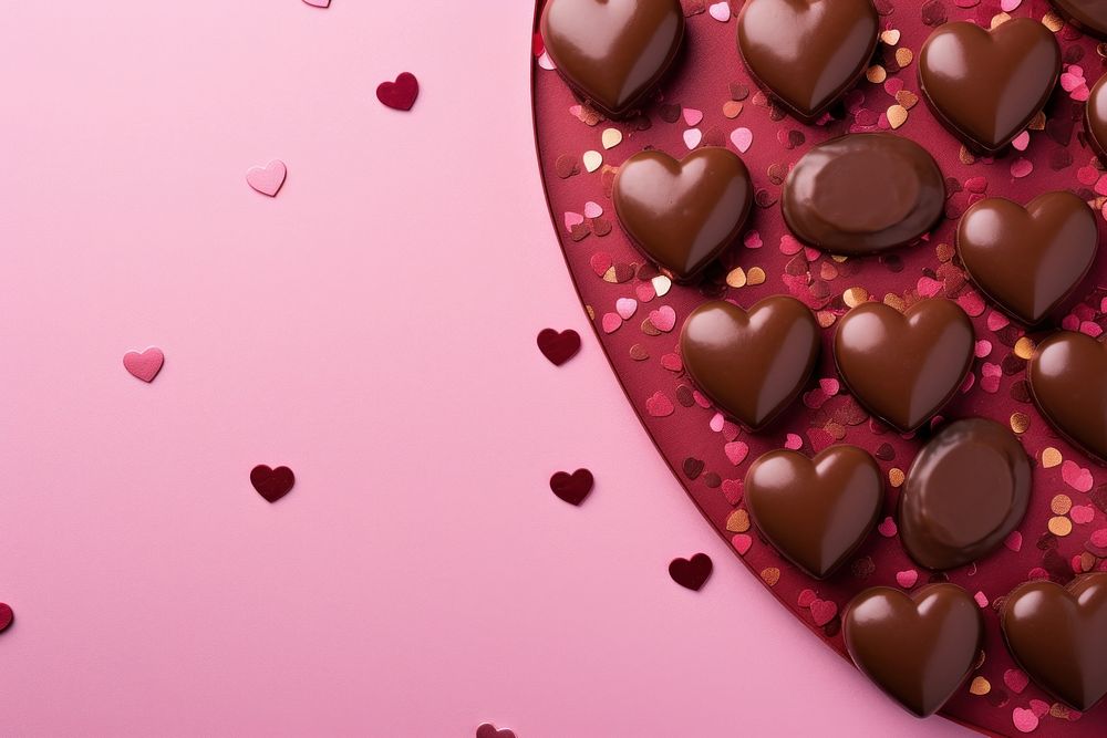 Valentines chocolate heart petal.