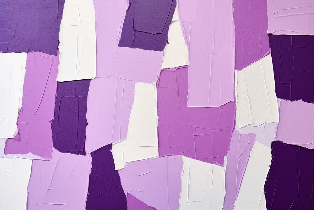 Ripped paper collage purple art abstract.