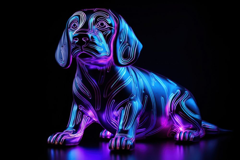 Neon dog light animal mammal.