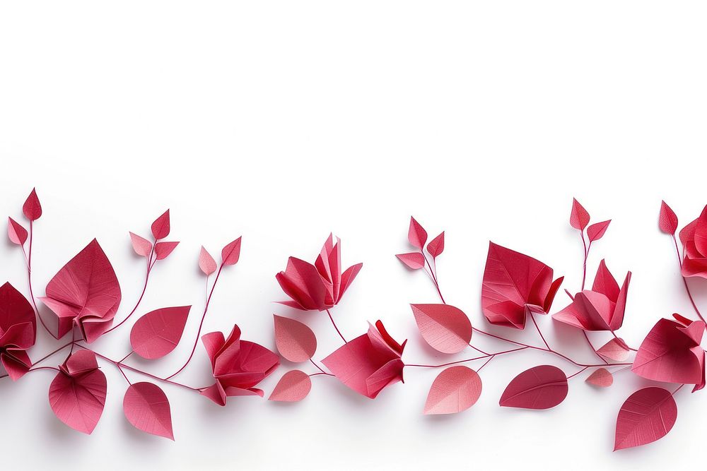 Pampas petals floral border flower backgrounds origami.