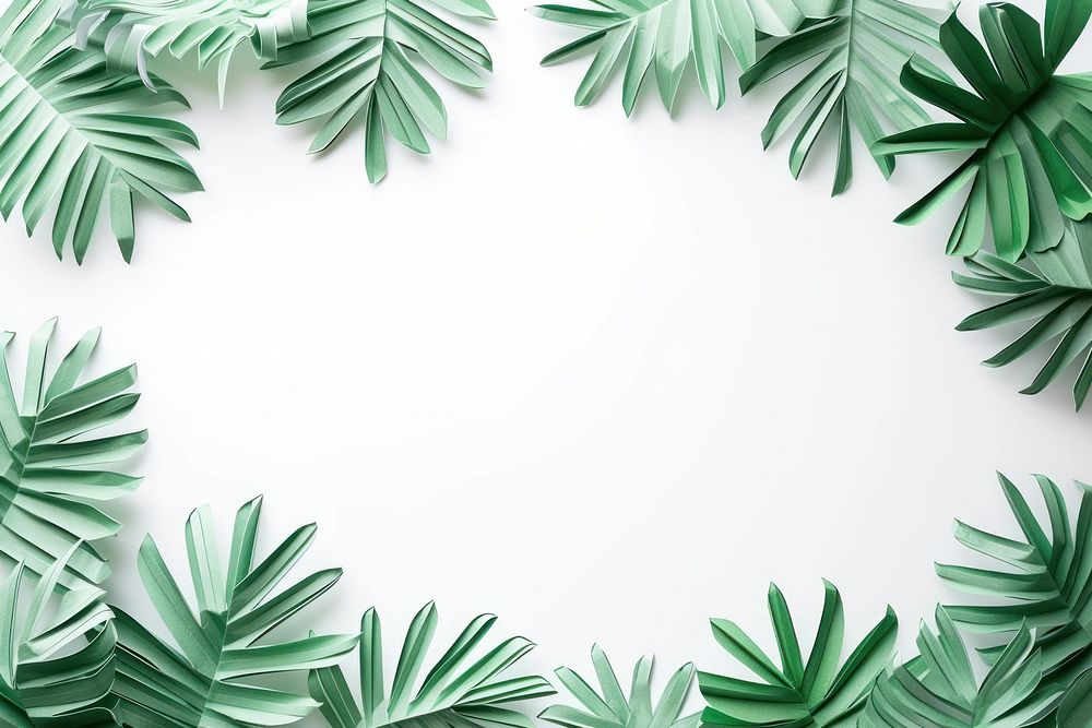 Palm floral border backgrounds plant green.
