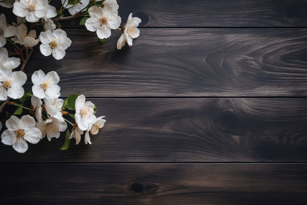 Wood and flower backgrounds blossom plant.