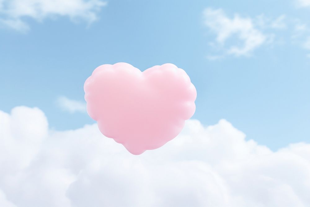 Heart shaped on sky outdoors nature pink.