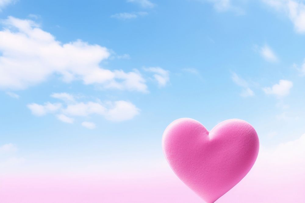 Heart shaped on sky backgrounds pink sunlight.