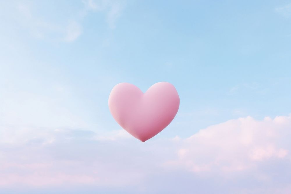 Heart shaped on sky balloon pink tranquility.