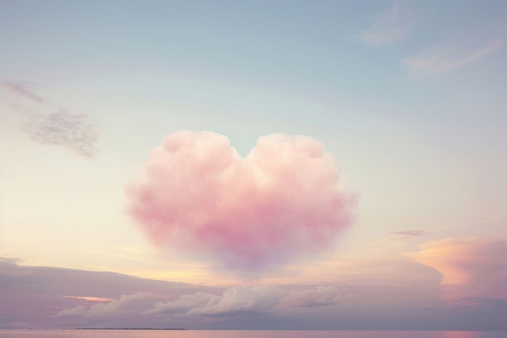 Heart shaped on sky cloud outdoors nature.