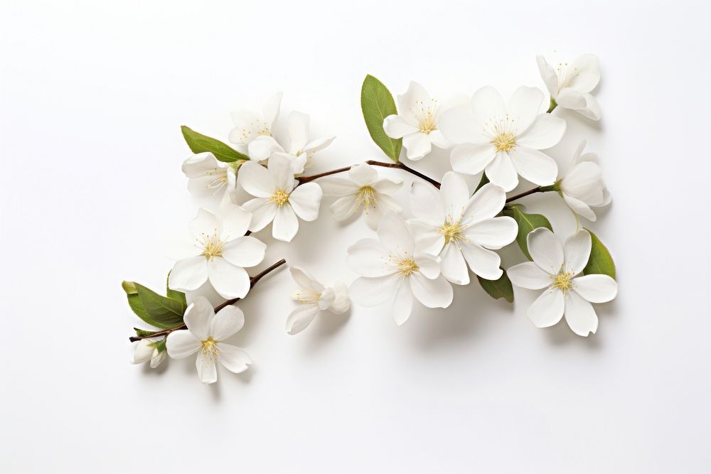 White flowers and buds blossom plant petal.